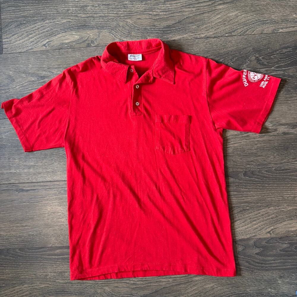 Vintage 1990 Duffer's Open PGA Golf Polo Sz. L 42-44 Red USA Made Tournament
